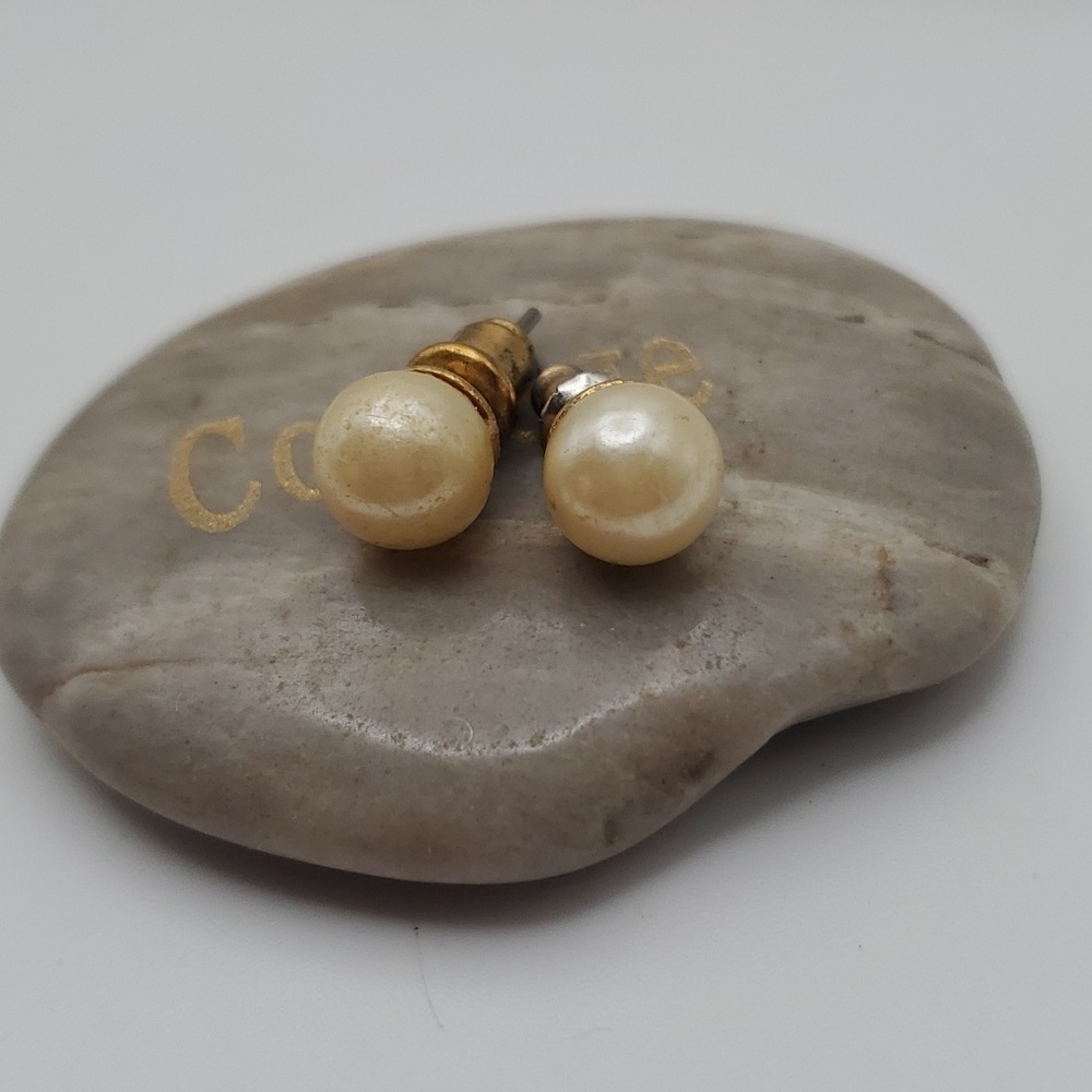 Antique pearl bauble earrings E136‎